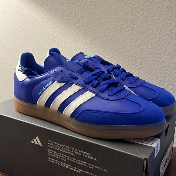 NWT Adidas Men's The Velosamba Vegan Shoes - Lucid Blue/Off White - HQ6709 - Picture 6 of 12